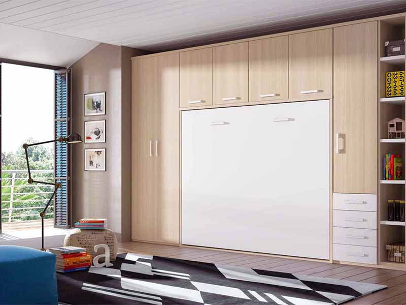 Tích hợp công dụng giường ngủ và tủ đựng đồ trong mẫu giường gấp thông minh 