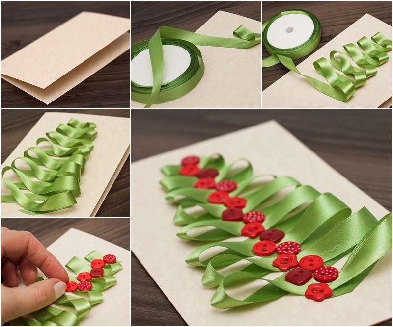 Đoạn ruy băng đã được biến hóa thành hình cây thông Noel độc đáo chỉ với những thao tác đơn giản
